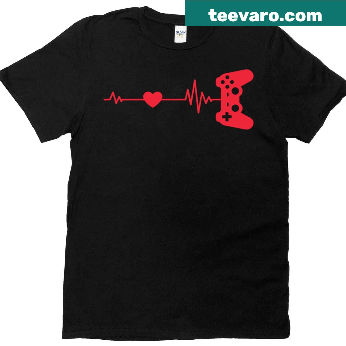 Straightforward gaming-themed T-shirt with text design — on a men's t-shirt