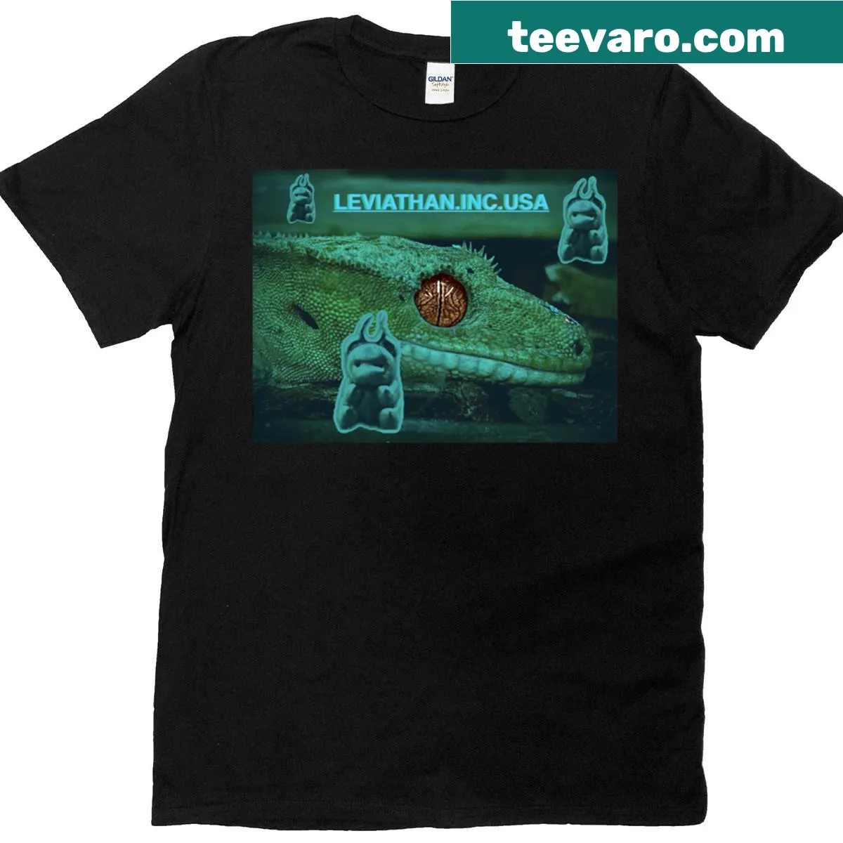T-shirt with a humorous reptile graphic — on a men's t-shirt