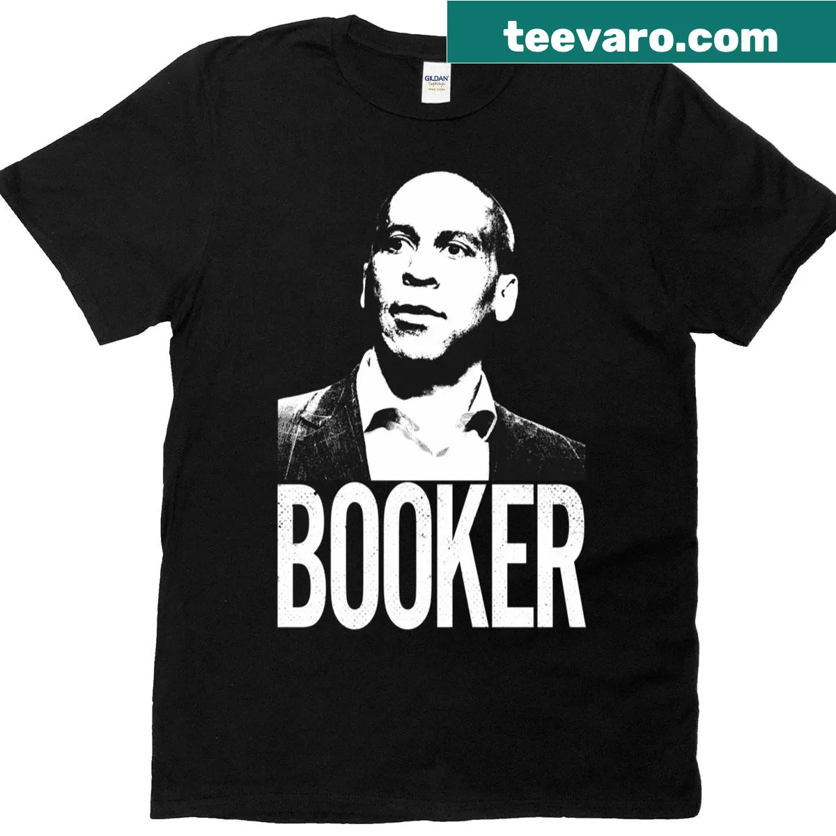 Classic t-shirt featuring Senator Cory Booker name in bold print — on a men's t-shirt
