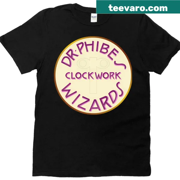 Whimsical t-shirt featuring a classic wizard design inspired by Dr. Phibes.