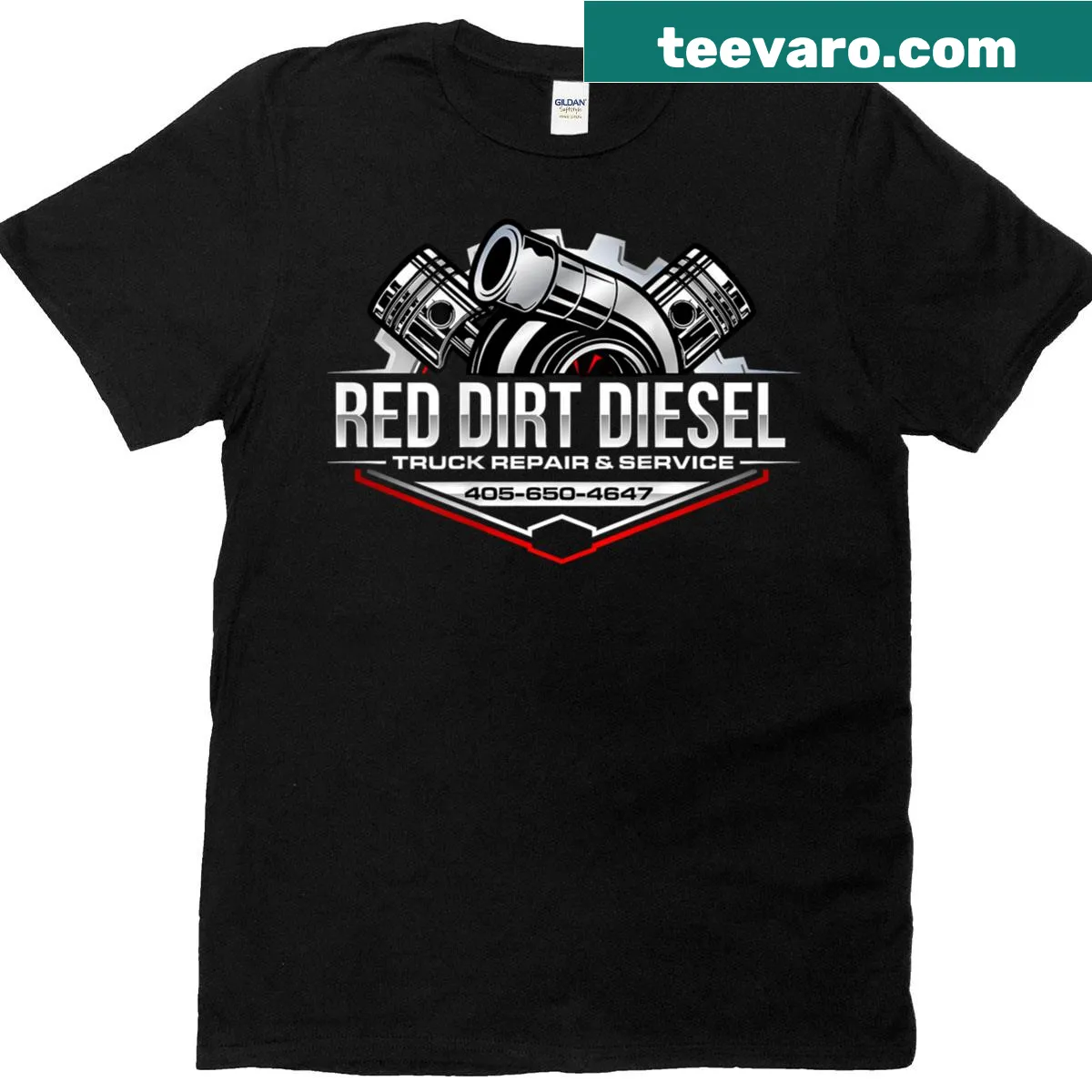 Vintage-style Diesel Shop T-shirt for mechanics featuring automotive design. — on a men's t-shirt