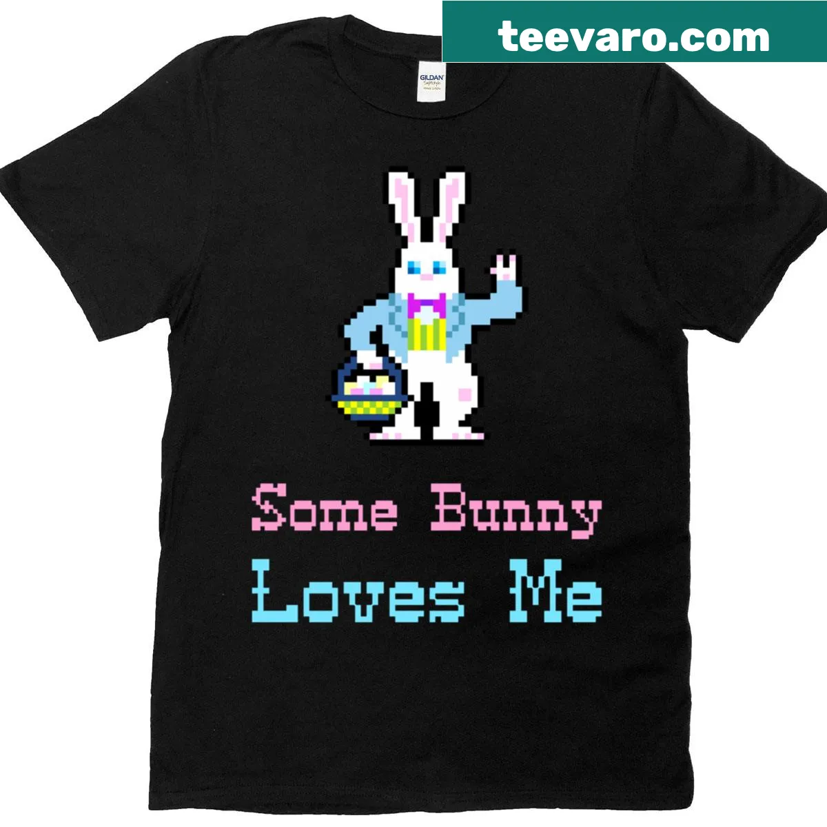 Cute Easter bunny graphic T-shirt for festive occasions — on a men's t-shirt