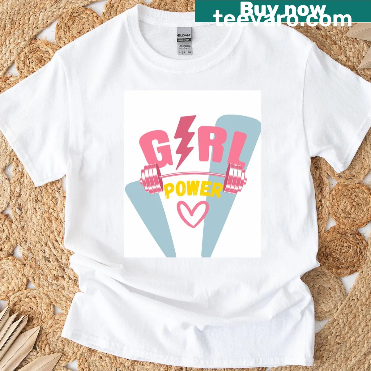 Empowering fitness logo design with 'Girl Power' text — on a men's t-shirt