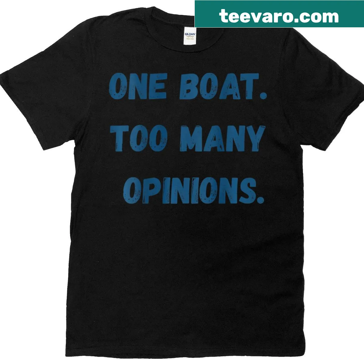 Funny T-shirt about family fishing trips and opinions — on a men's t-shirt