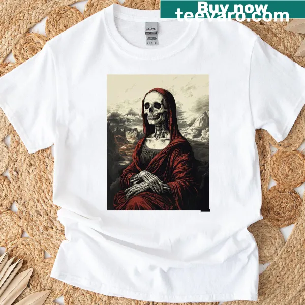 Gothic art-inspired skeleton design on classic T-shirt