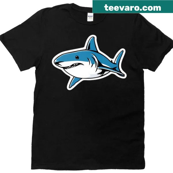 Edgy t-shirt with a Great White Shark design in pop-art style