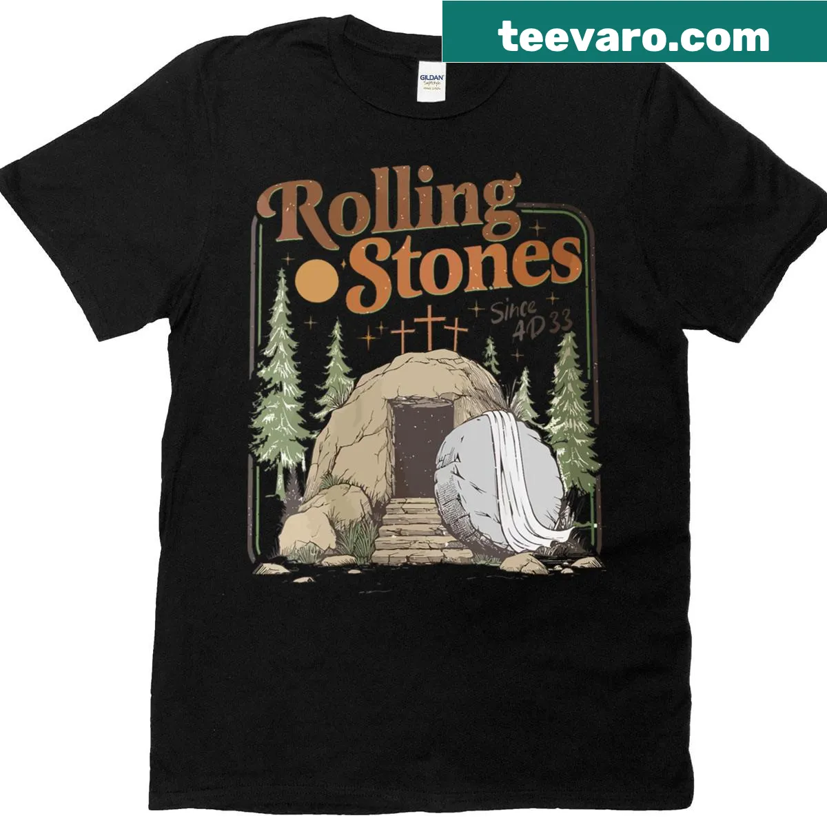 Retro Easter tee with inspirational message about resurrection — on a men's t-shirt
