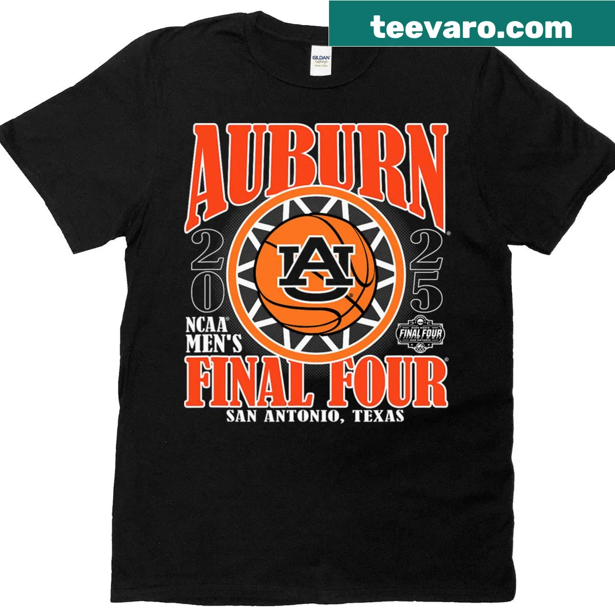 Auburn Tigers Final Four T-shirt with prominent team branding — on a men's t-shirt