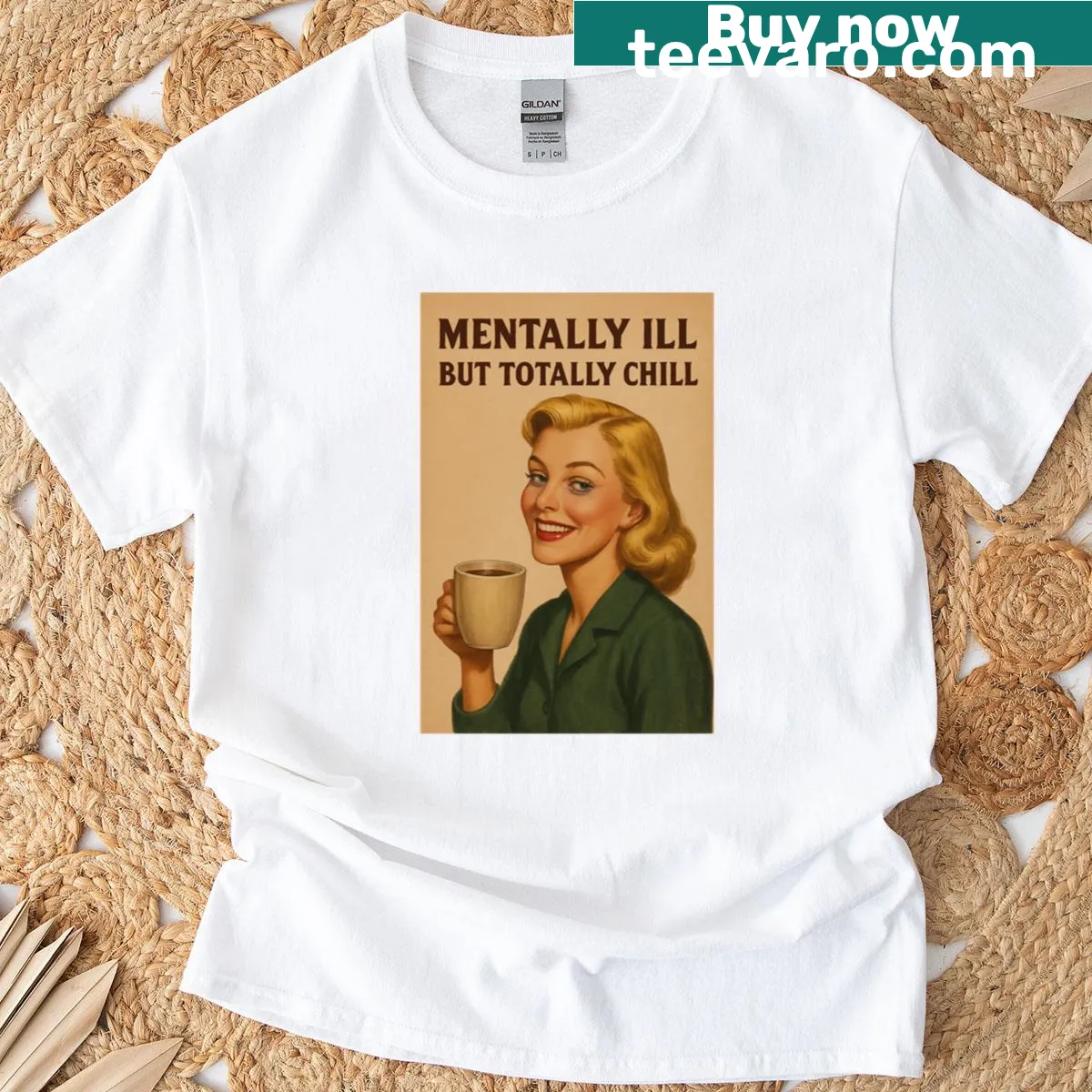 Classic T-shirt with a comforting mental health message in simple text — on a men's t-shirt