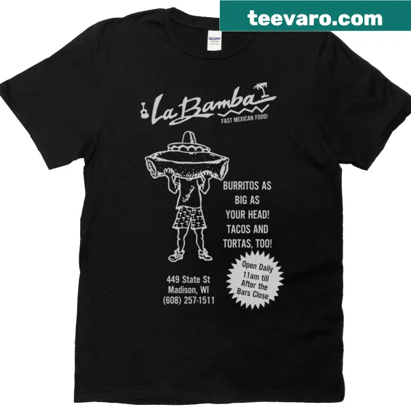 T-shirt with 'La Classic Bamba' text design for food and movie lovers