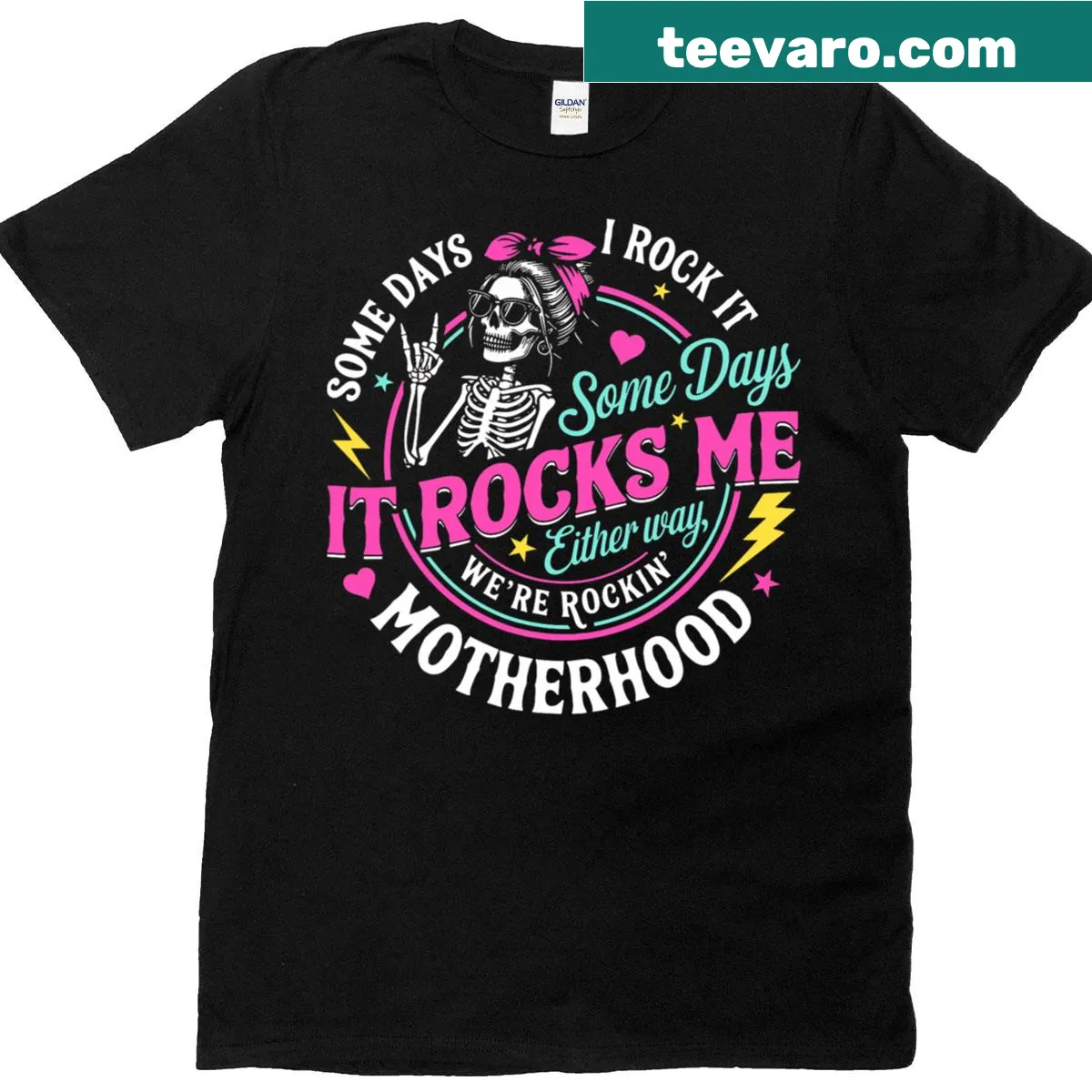 Wholesome t-shirt featuring the phrase Some Days It Rocks Me for moms — on a men's t-shirt