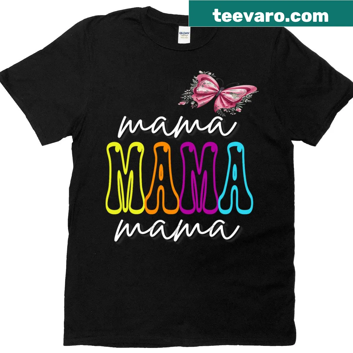 Floral butterfly bow design T-shirt for Mother's Day — on a men's t-shirt