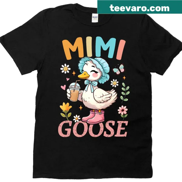 Funny goose and floral design on a Mother's Day t-shirt