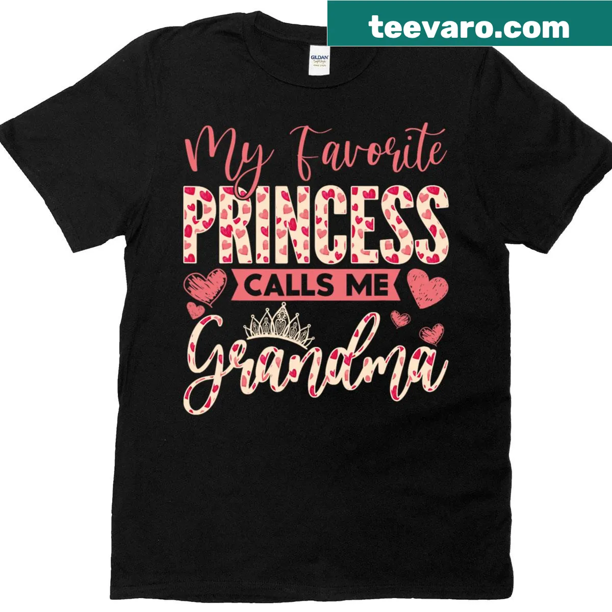 Funny t-shirt for grandma with whimsical text about being a favorite princess — on a men's t-shirt
