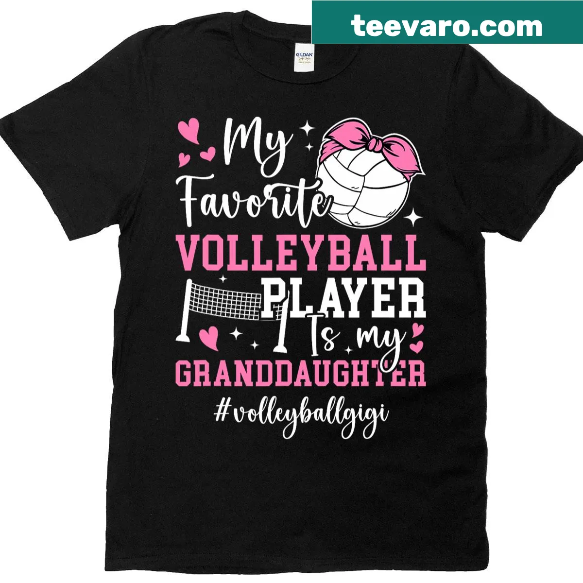 T-shirt with 'Proud Grandma' and volleyball graphic — on a men's t-shirt