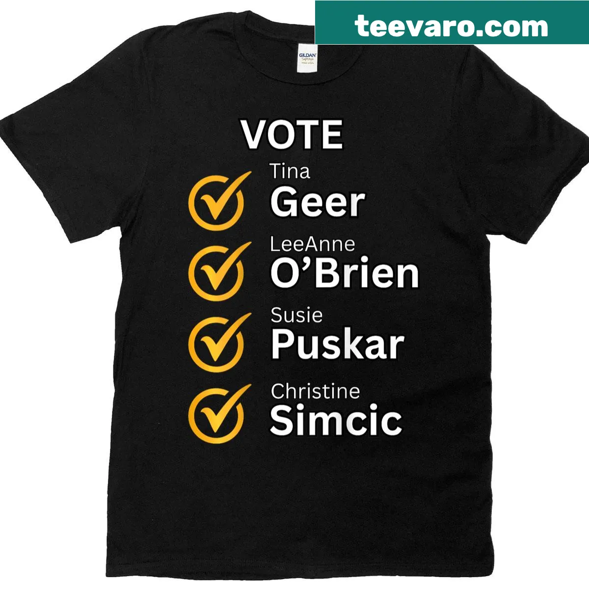T-shirt promoting the School Board Vote 2025 with Carlynton Slate — on a men's t-shirt