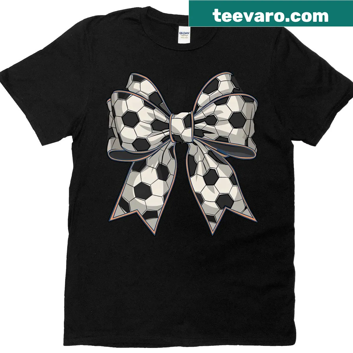 T-shirt for soccer moms featuring a bow and 'Soccer Mama' text. — on a men's t-shirt