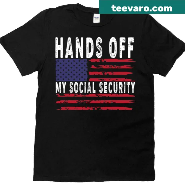 Protest T-shirt with hands-off graphic addressing social security