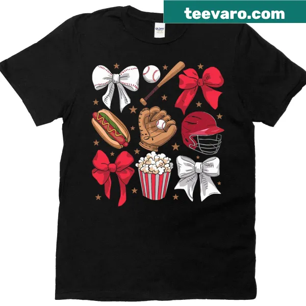 Vintage Sports Mom t-shirt with coquette bow graphic