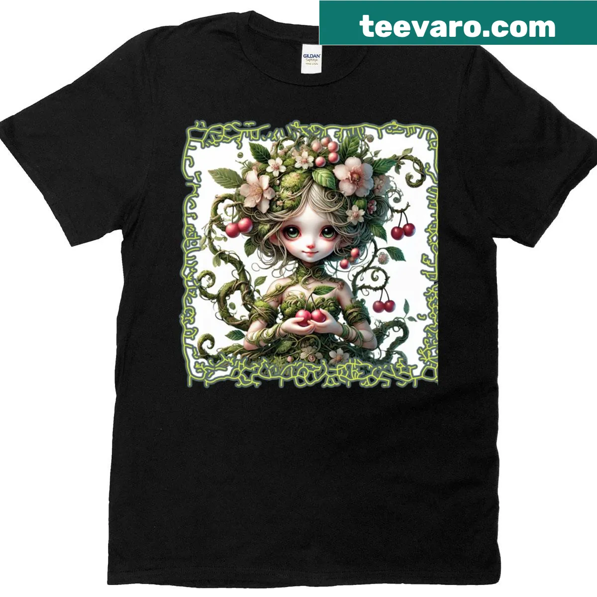 Eerie doll graphic on a classic T-shirt for horror enthusiasts — on a men's t-shirt