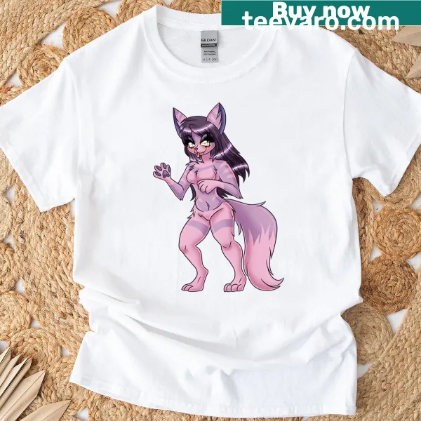 Illustration of a dog with orchids on a t-shirt