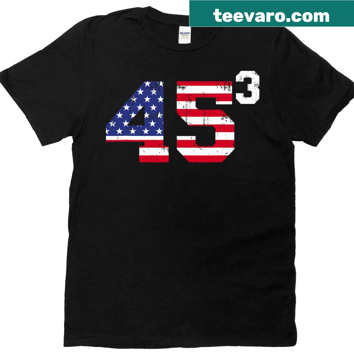 T-shirt featuring 2028 Trump President design with American flag — on a men's t-shirt