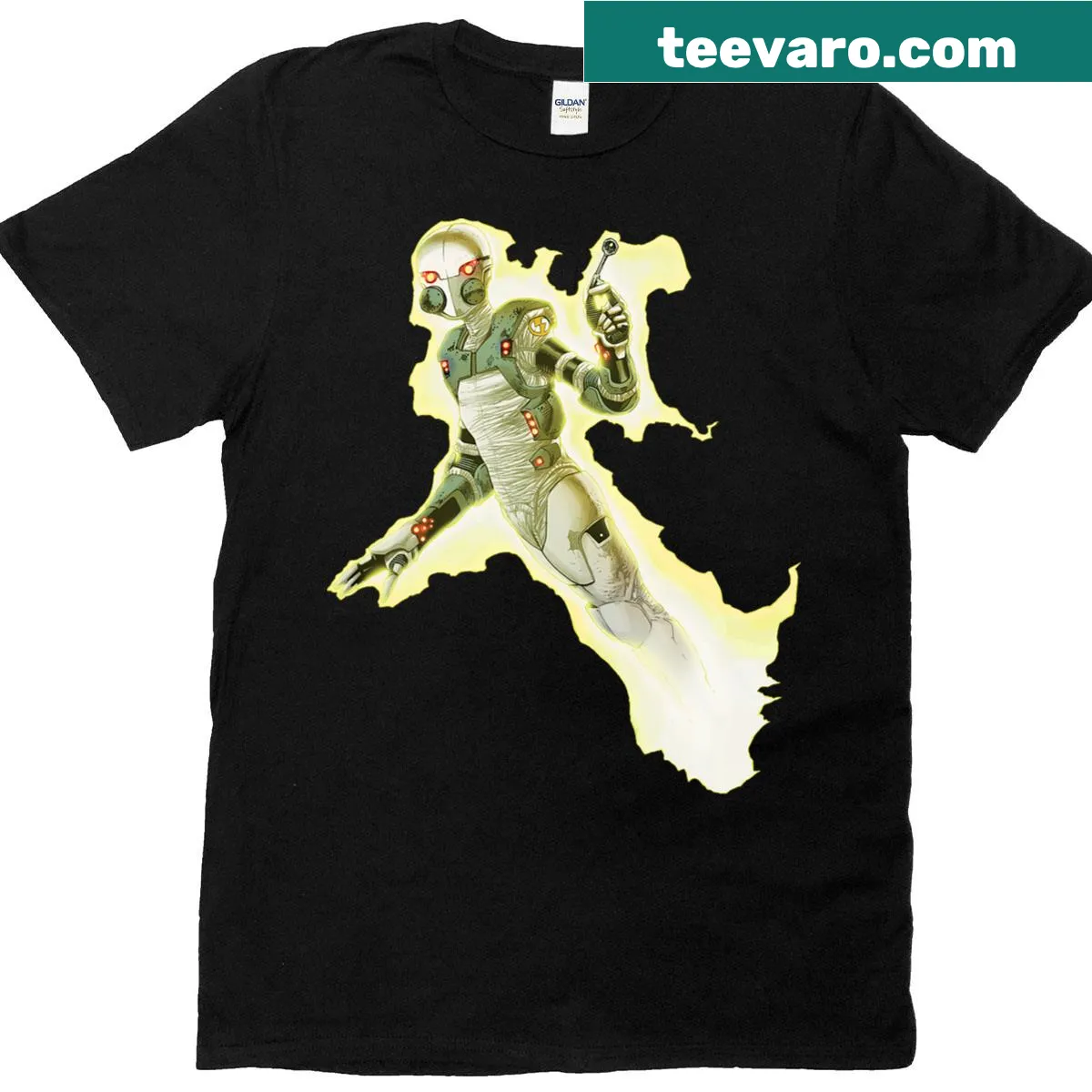 Comic art T-shirt featuring ghostly thunderbolts — on a men's t-shirt