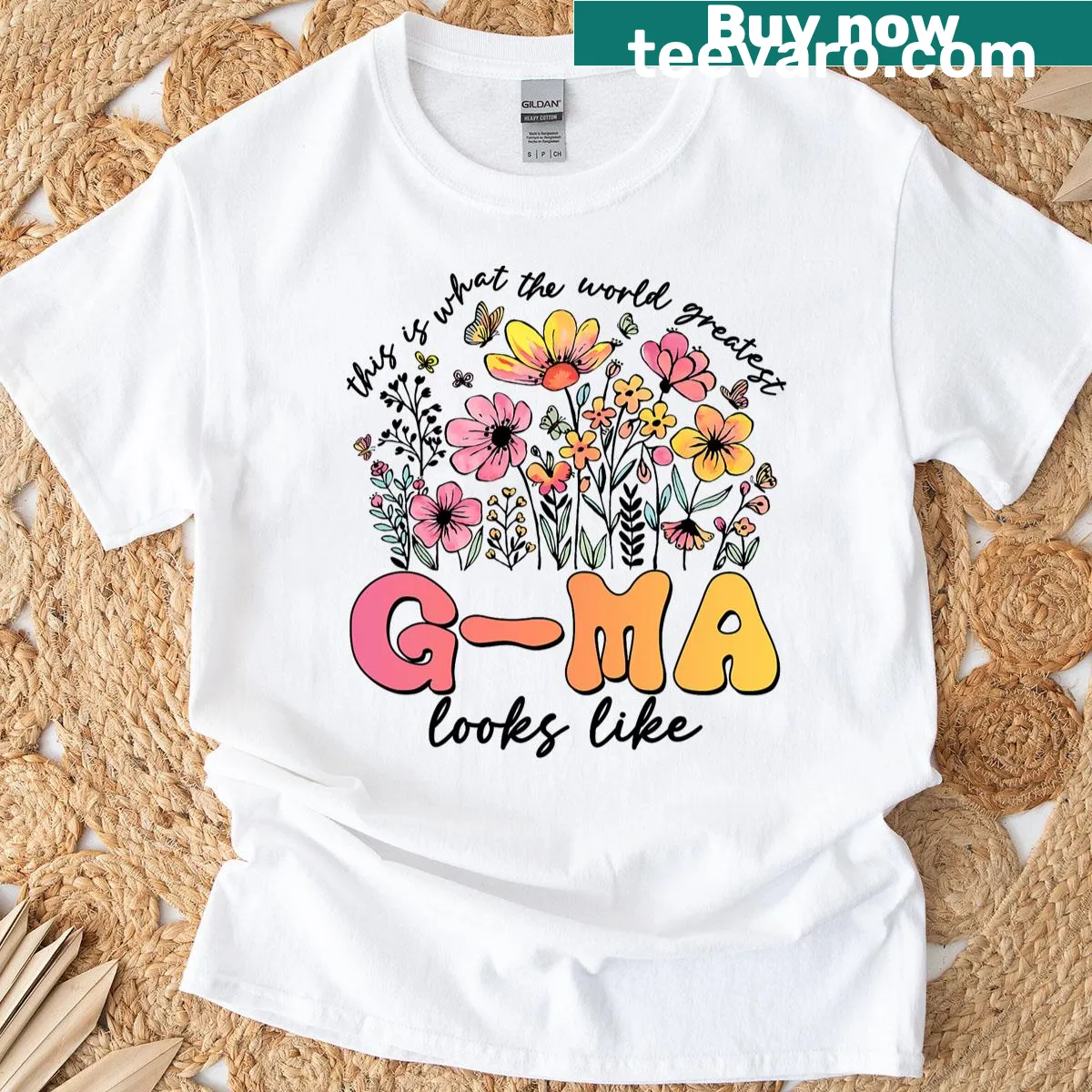 Sentimental T-shirt with hand-lettered text for grandmothers — on a men's t-shirt