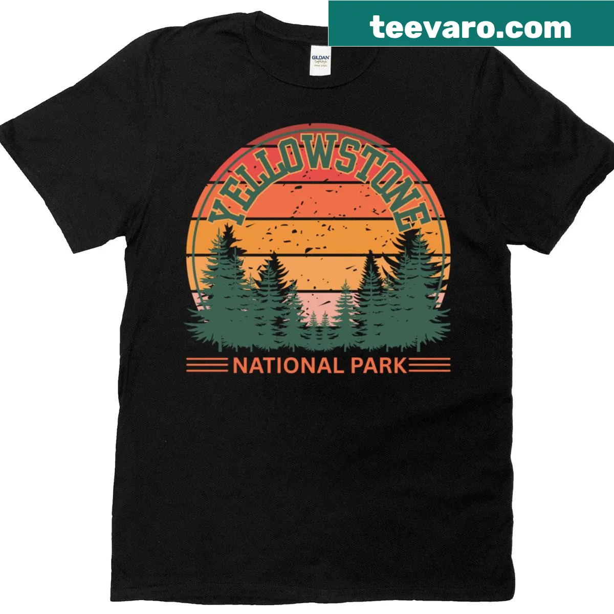 Illustration of Yellowstone National Park on a classic t-shirt — on a men's t-shirt