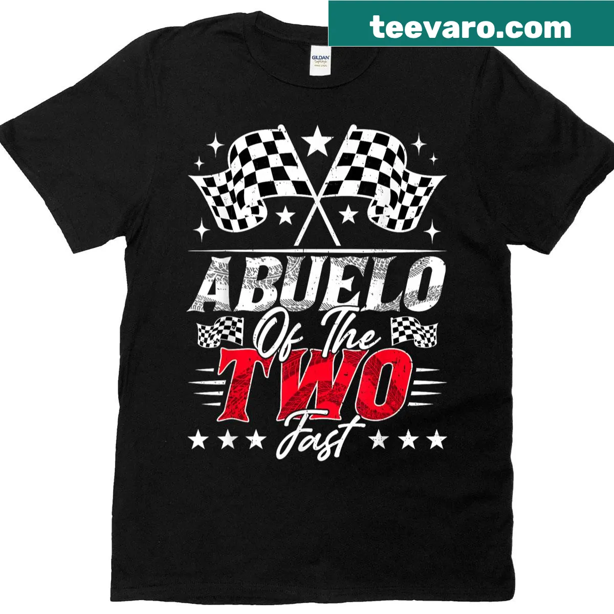 T-shirt for grandpa celebrating family with a racing car design. — on a men's t-shirt