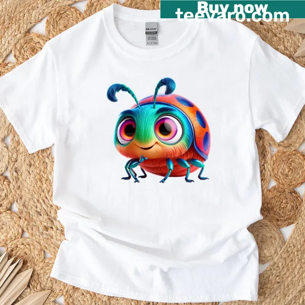 Cute beetle graphic t-shirt with playful design