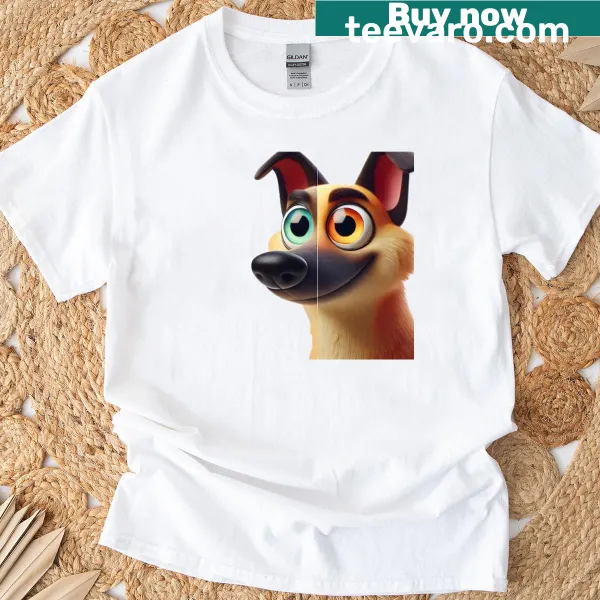 Cute illustration of a Belgian Sheepdog on a T-shirt
