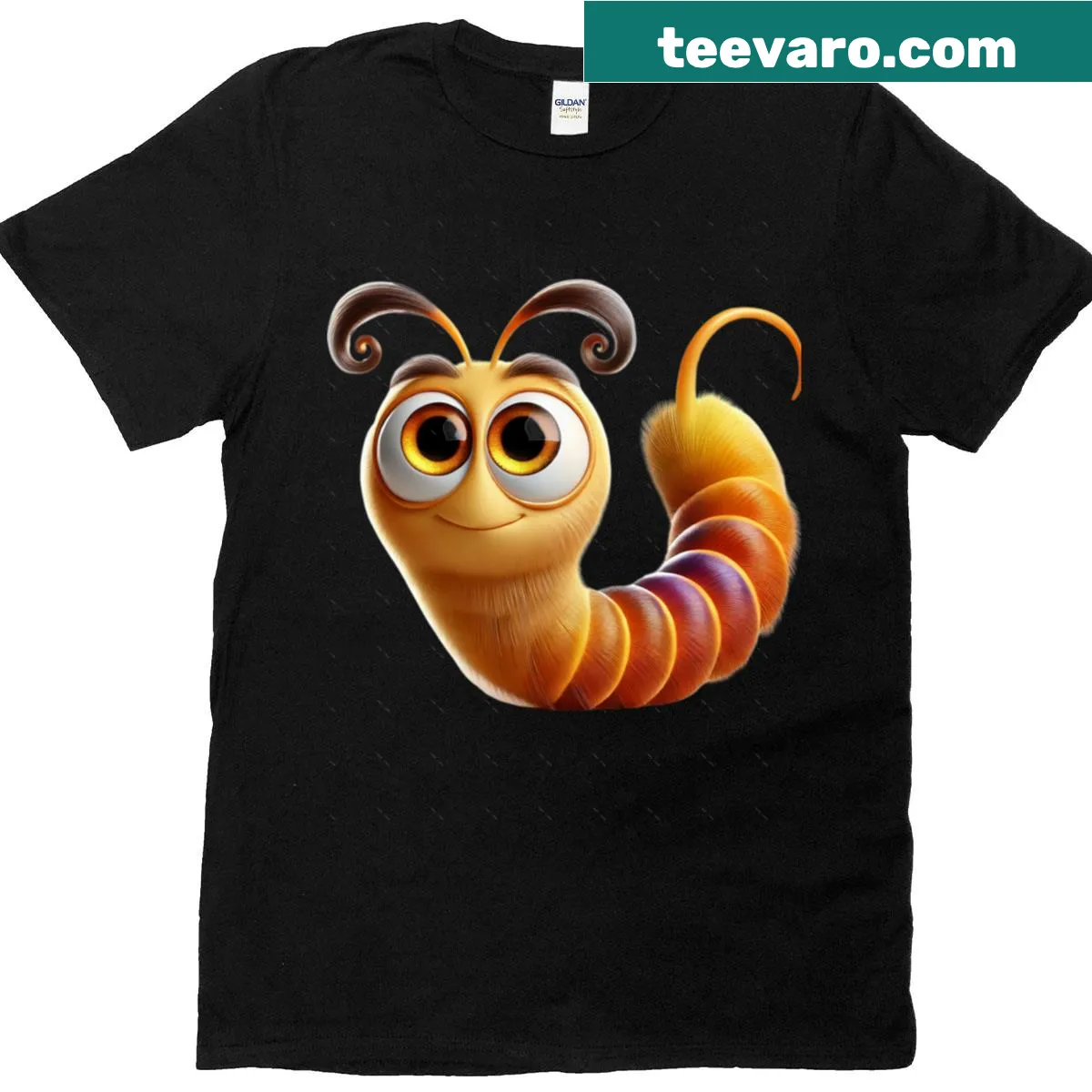 Oversized shirt with an illustration of a superworm beetle — on a men's t-shirt