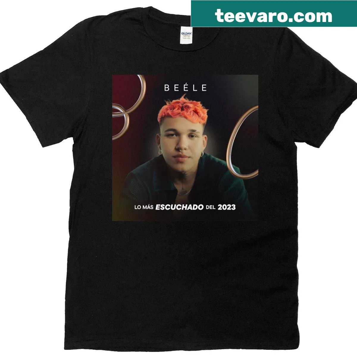 T-shirt featuring artwork from Bele's Lo Ms Escuchado Del 2023 album. — on a men's t-shirt