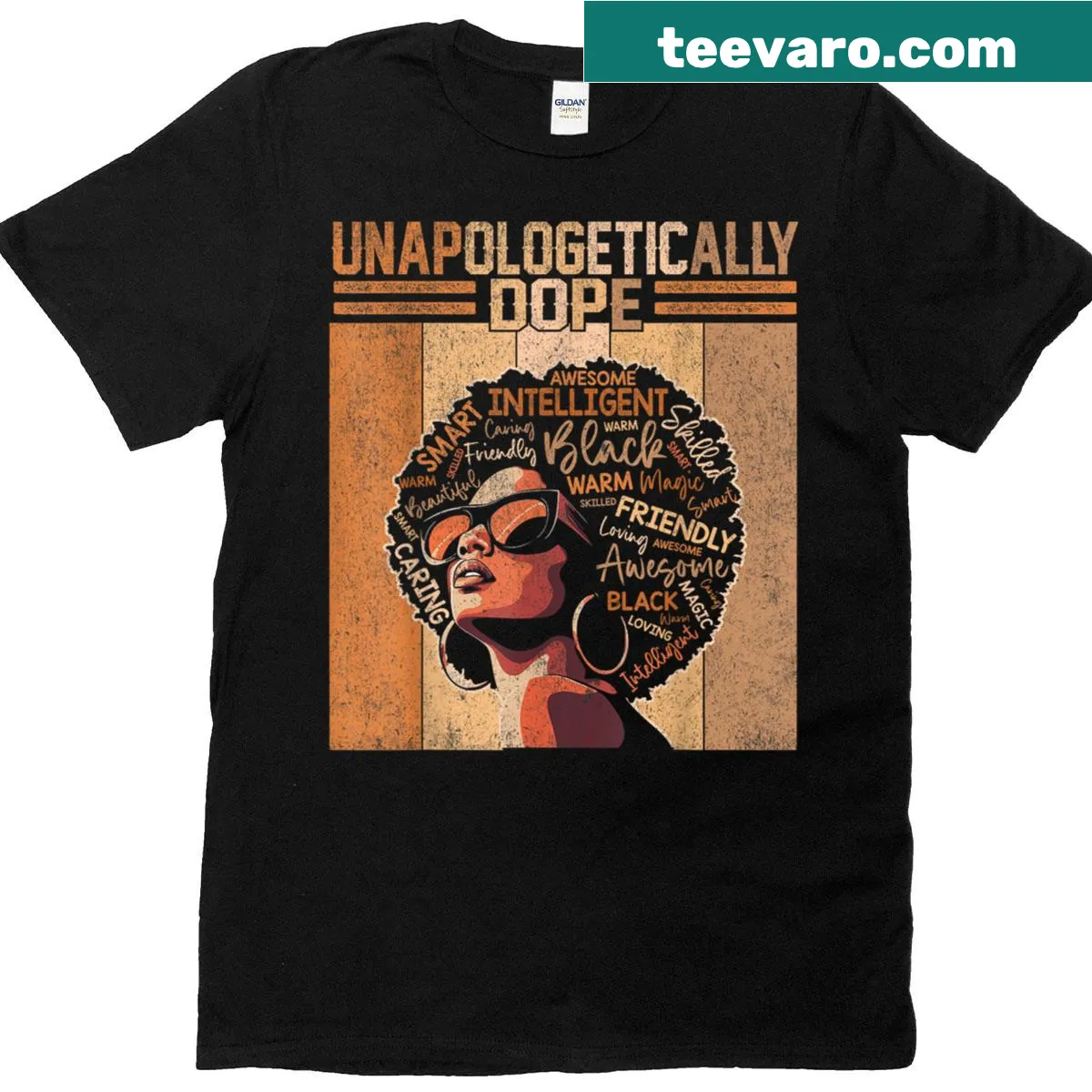 T-shirt with 'Unapologetically Dope' text celebrating Black history — on a men's t-shirt