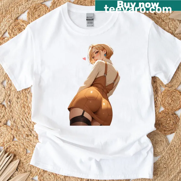 Cute Blonde Waifu t-shirt with cartoon graphic