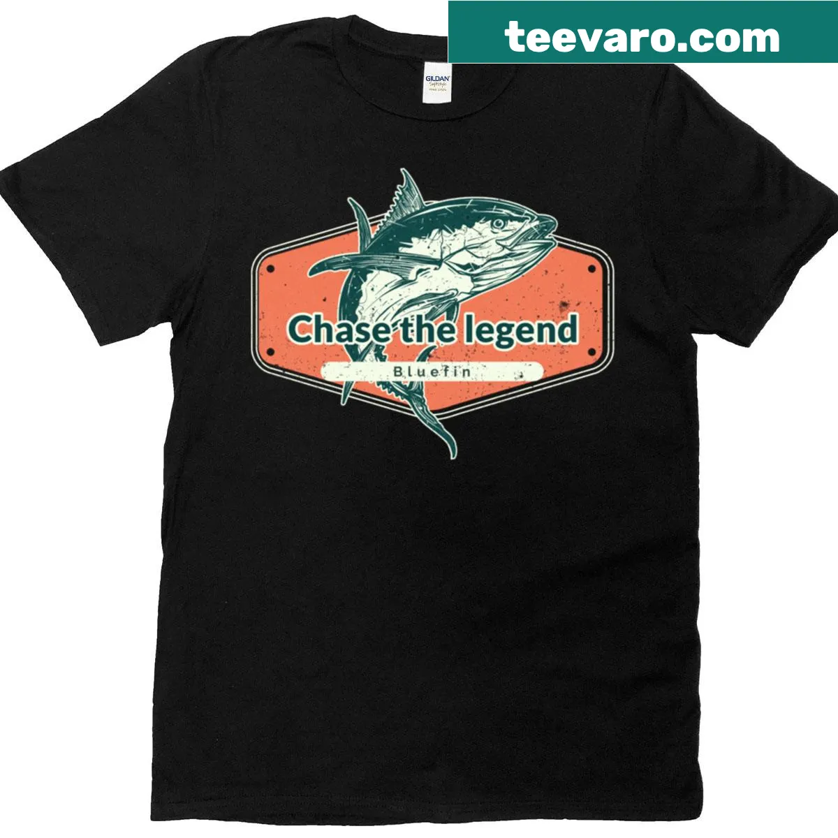 Inspirational typography t-shirt with 'Chase The Legend' text — on a men's t-shirt