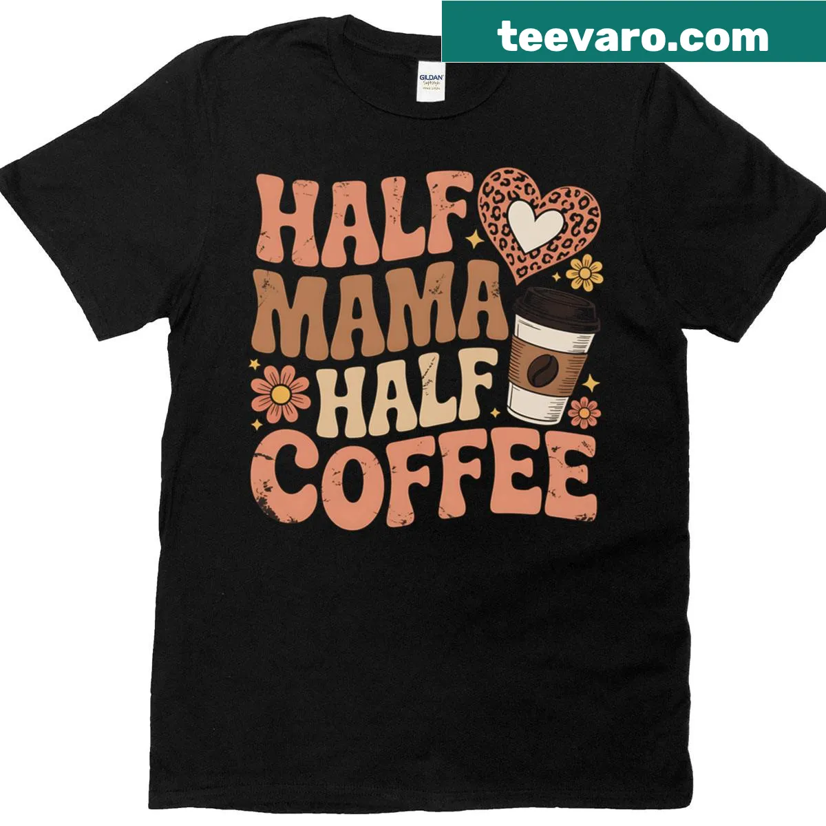 Cute Coffee Mama graphic T-shirt for mothers — on a men's t-shirt