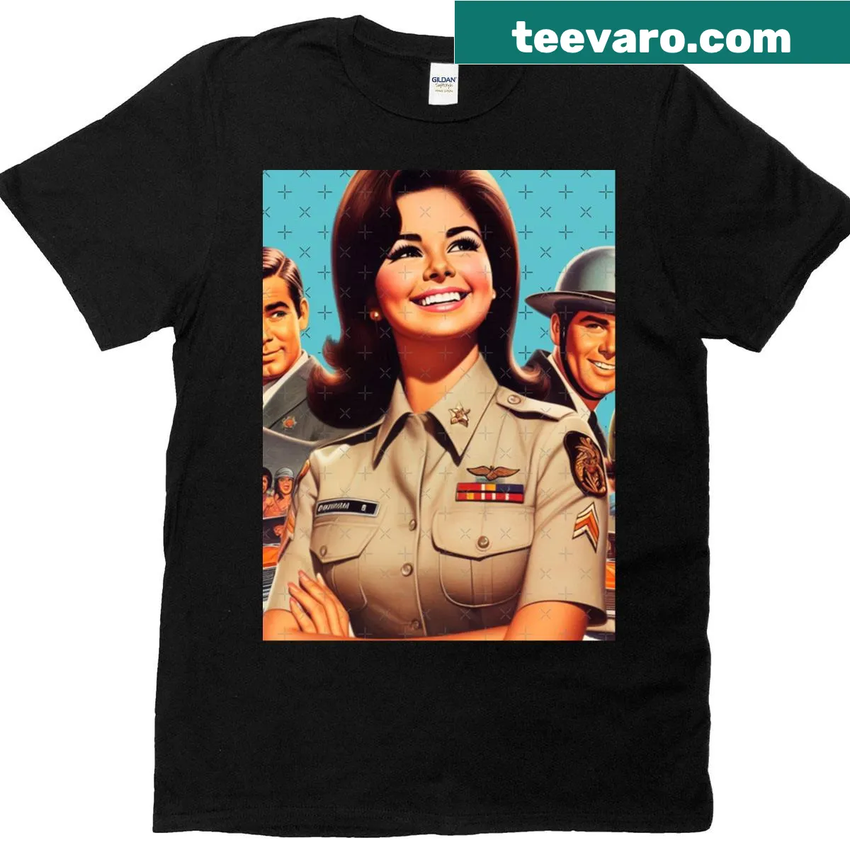 Police-themed graphic on a cute oversized t-shirt — on a men's t-shirt