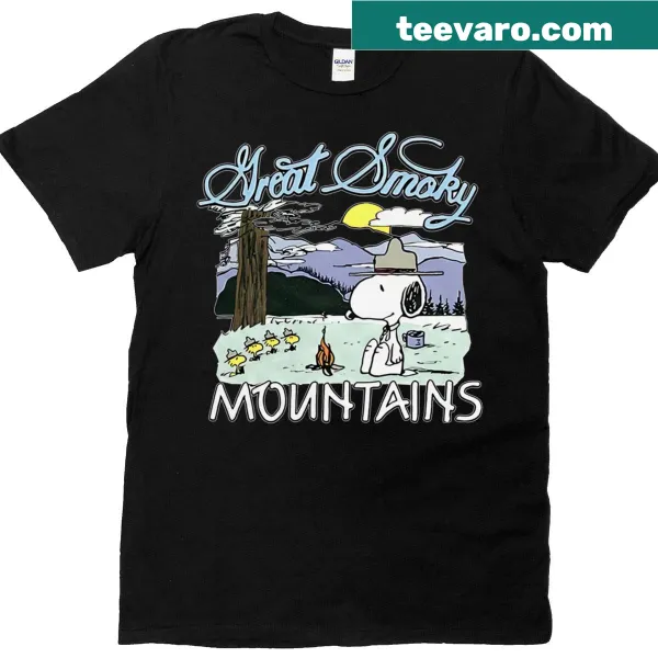 Graphic T-shirt featuring a dog in the Great Smoky Mountains