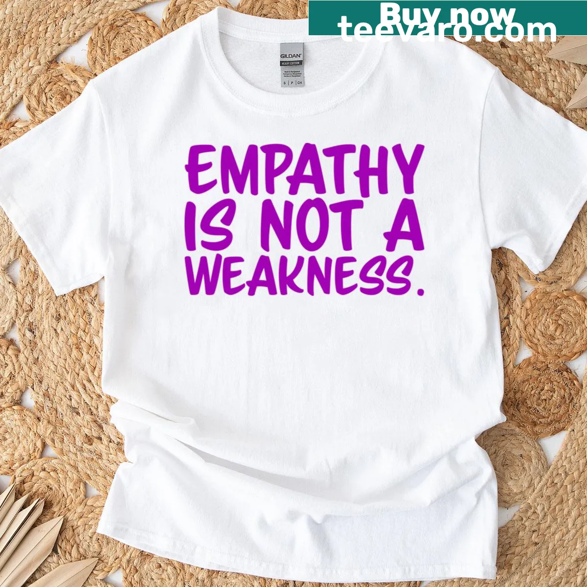 Inspirational T-shirt featuring 'Empathy Is Not A Weakness' text — on a men's t-shirt