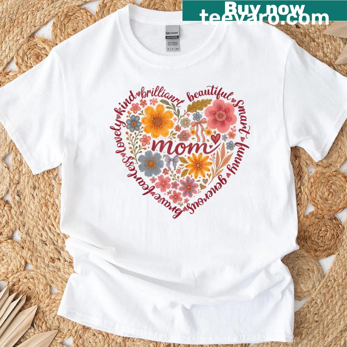 Floral t-shirt design for Mother's Day with 'Mama' text — on a men's t-shirt