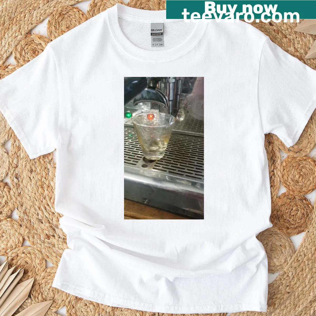 Coffee-themed T-shirt celebrating fresh roasted Italian roast — on a men's t-shirt