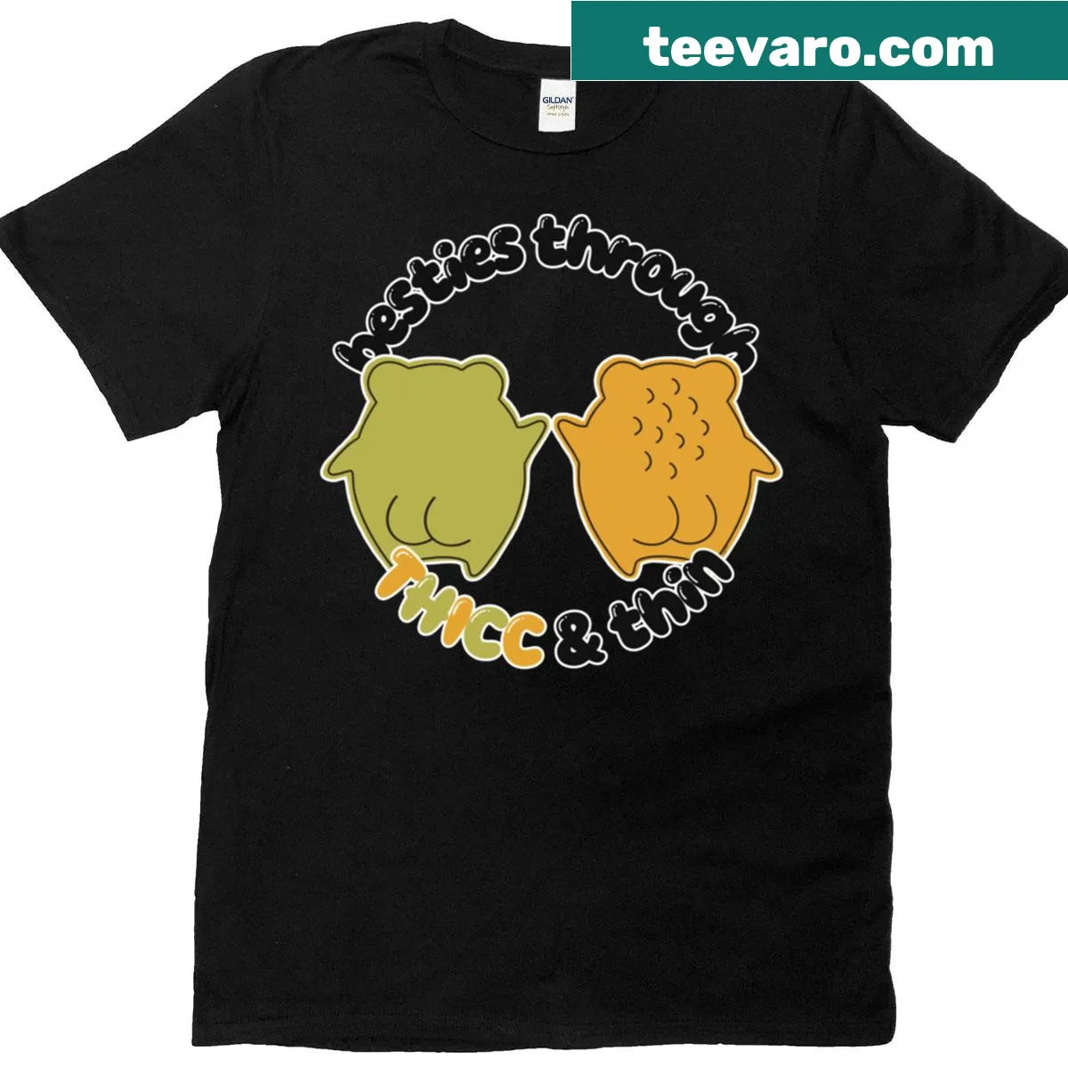 Illustration of Frog and Toad on a friendship-themed T-shirt — on a men's t-shirt