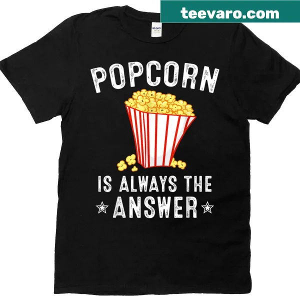 Illustrated popcorn design on a fun T-shirt for popcorn lovers
