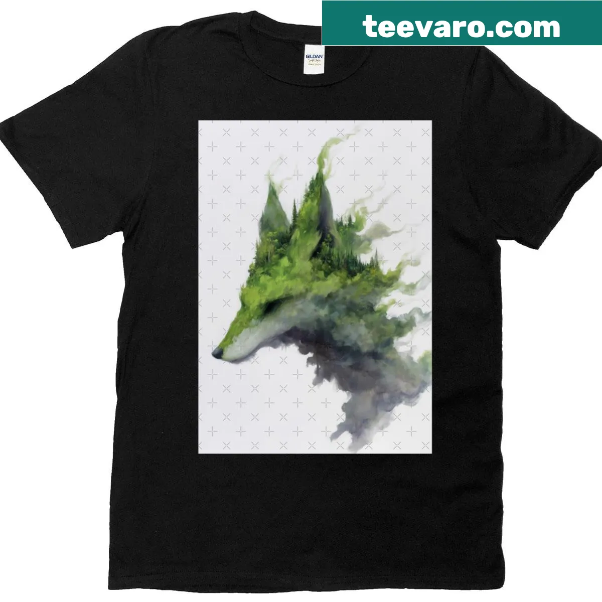 Vintage-style T-shirt featuring fur trees in a serene design — on a men's t-shirt