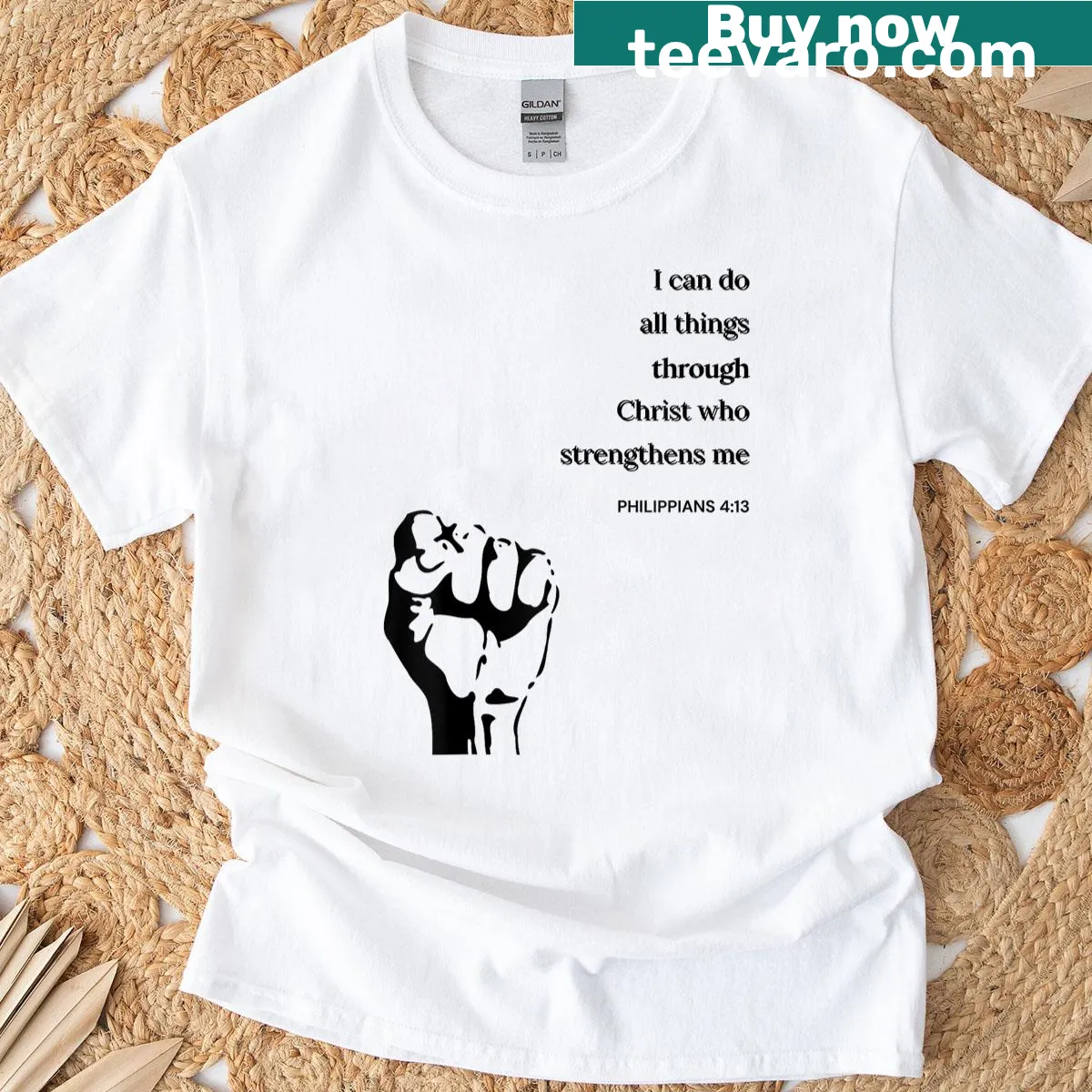 Inspirational T-shirt with the phrase 'I Can Do All Things' in bold letters — on a men's t-shirt
