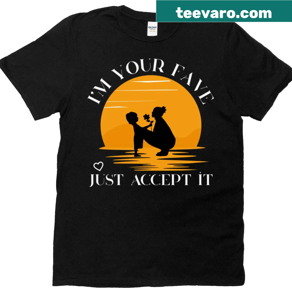 Oversized shirt with text 'I'm Your Fave Just Accept It' — on a men's t-shirt