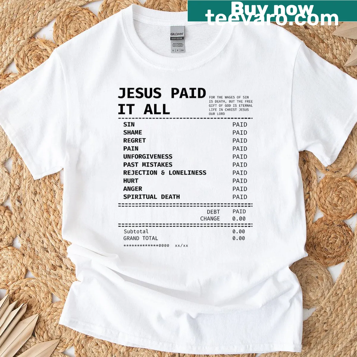 Inspirational text about faith on a t-shirt — on a men's t-shirt