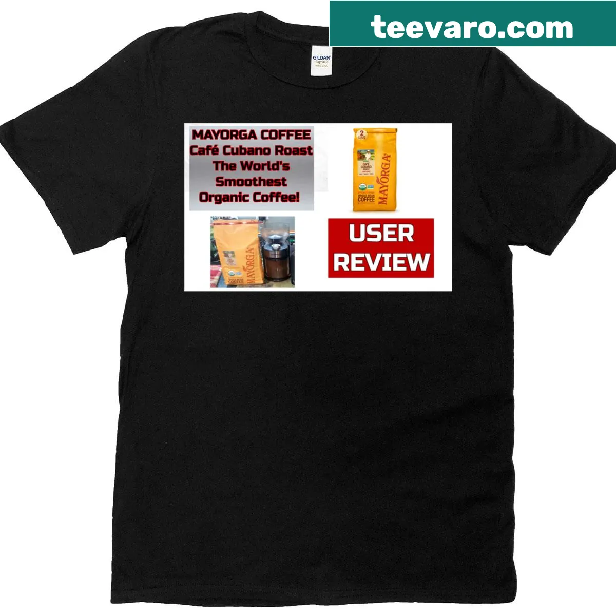 Cafe Cubano roast T-shirt featuring coffee-themed graphic for enthusiasts — on a men's t-shirt